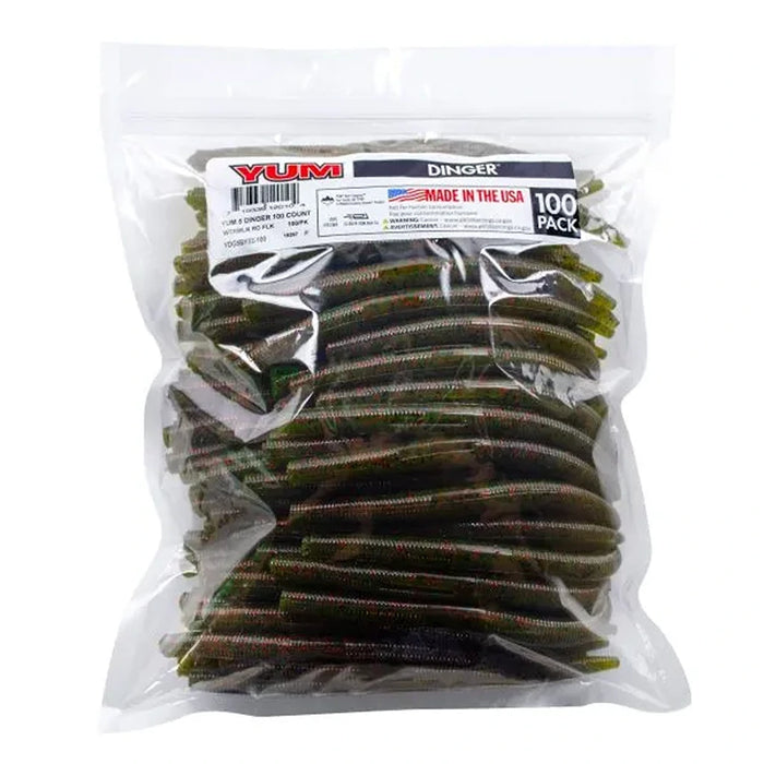 Yum 5" Dinger Soft Stickbait - 100 Pack