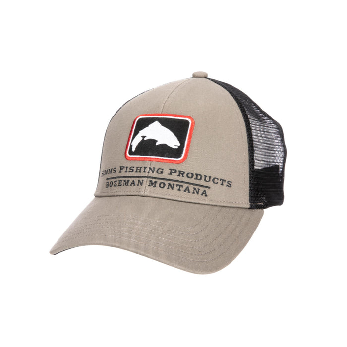 Tan Simms Trout Icon Trucker Fishing Hat