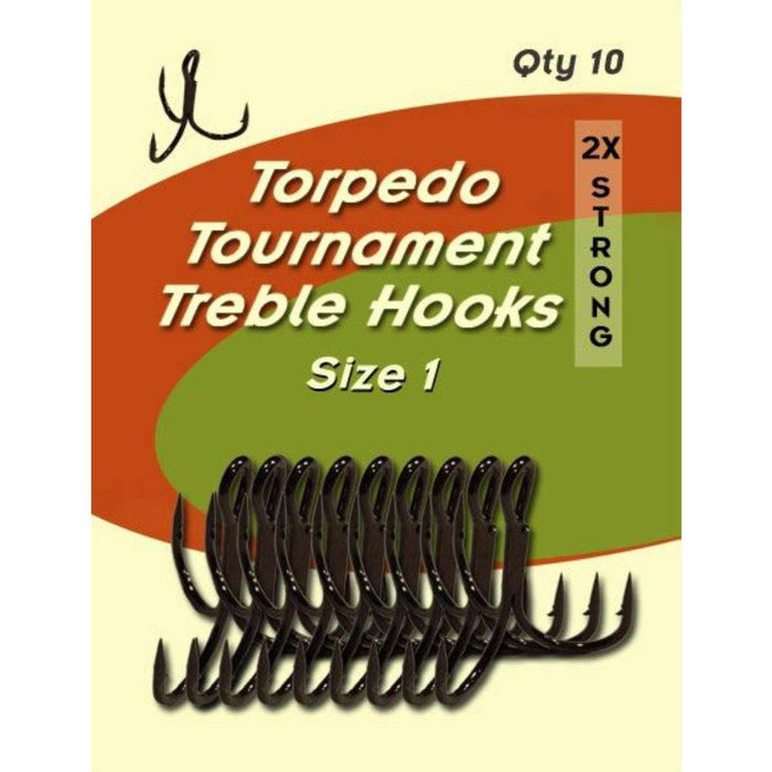 Torpedo Tournament Treble Hooks - Natural Sports - The Fishing Store