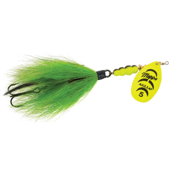 Chartreuse Mepps Aglia Tandem Bucktail Inline Spinner