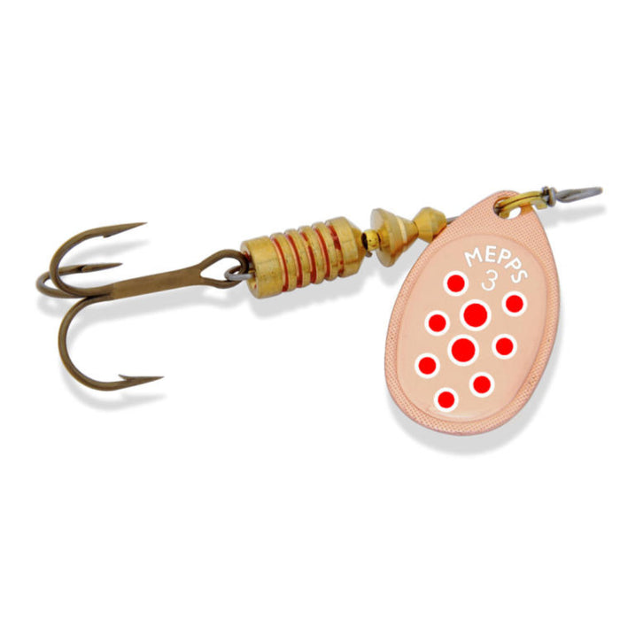 Copper Red Dot Mepps Aglia Inline Spinner