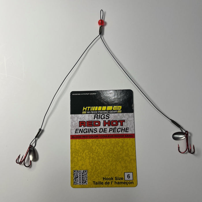 HT "RED HOT" Dual Hook Tip-Up Rig