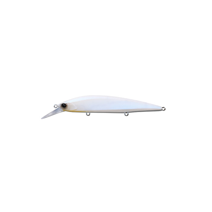 Matte Pearl White Jackall Rerange 110 MR (Mid Range) Jerkbait