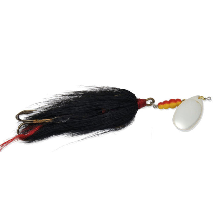 Silver Black Mepps Tandem Musky Killer Bucktail Spinner