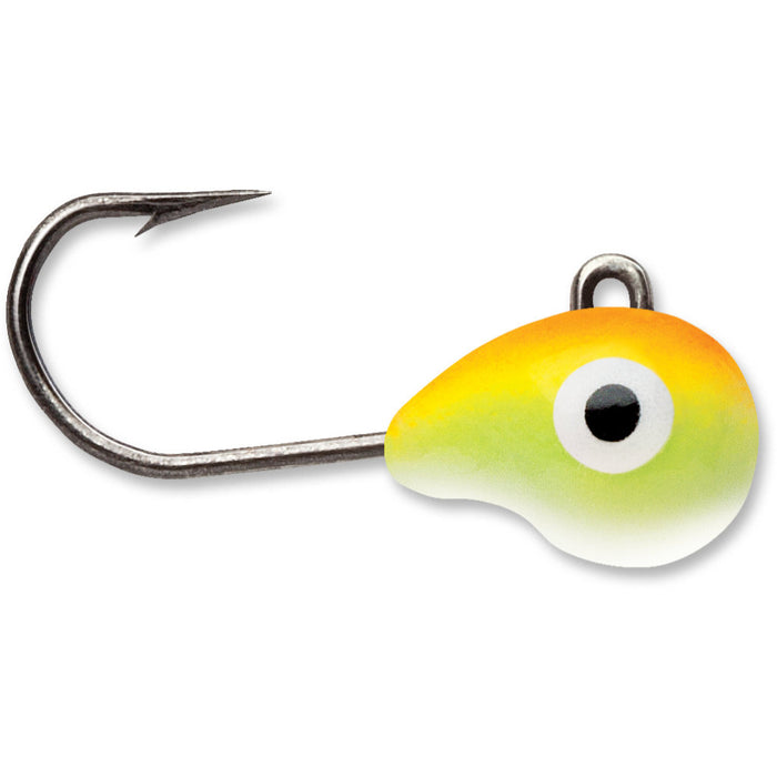 Orange Chartreuse glow VMC Tungsten Tubby Ice Fishing Micro Jig