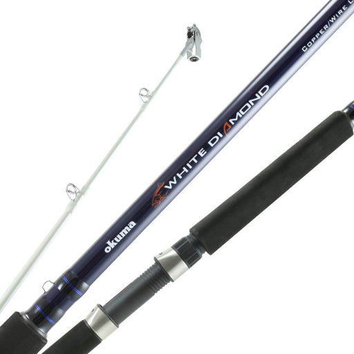 Okuma White Diamond Copper/Wire Line Trolling Rod
