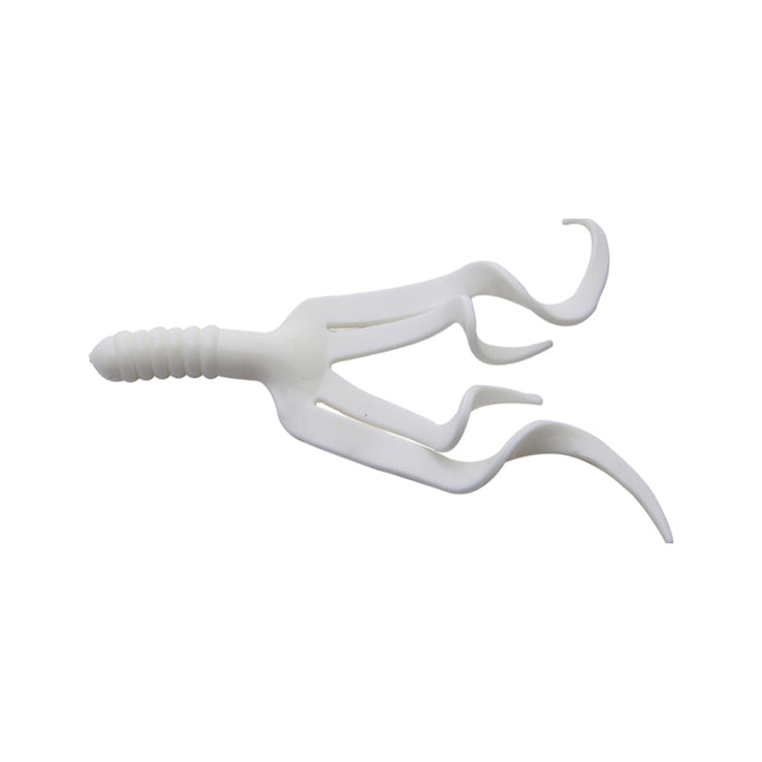 White Mister Twister Split Double Tail Grub