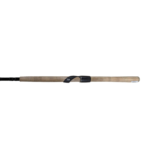 Fishing rod with cork handle on a white background