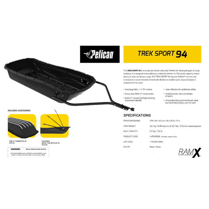Pelican Trek Sport 94 Sled Blackout Edition