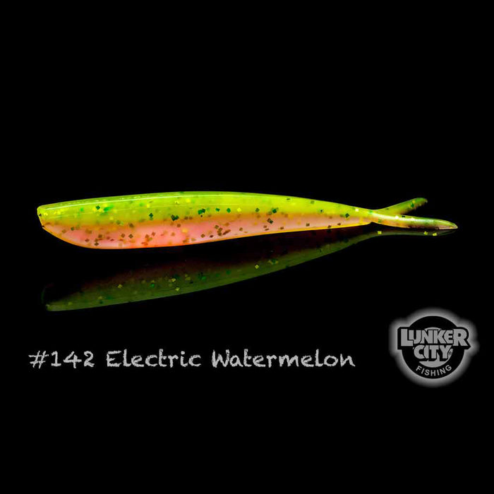 Electric Watermelon Lunker City Fin-S Fish 4" Minnow