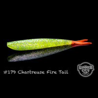 Chartreuse Fire Tail Lunker City Fin-S Fish 4" Minnow