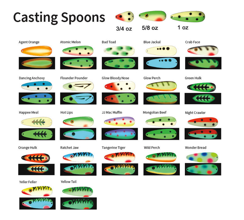 MOONSHINE SPOONS COLOUR CHART