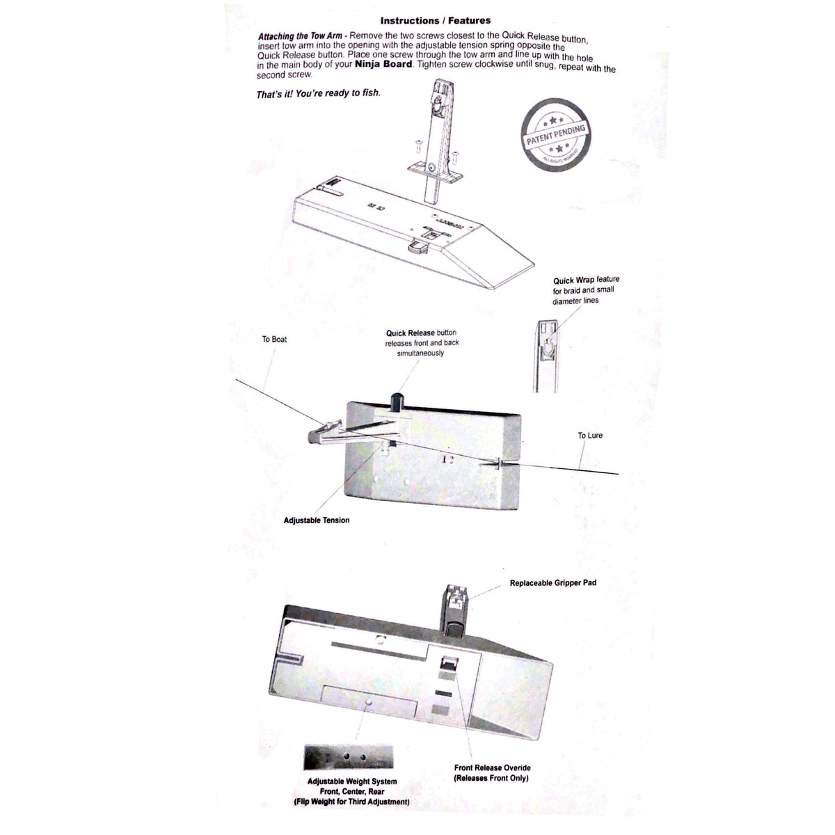 Dreamweaver Ninja Speed Planer Board Natural Sports The Fishing Store