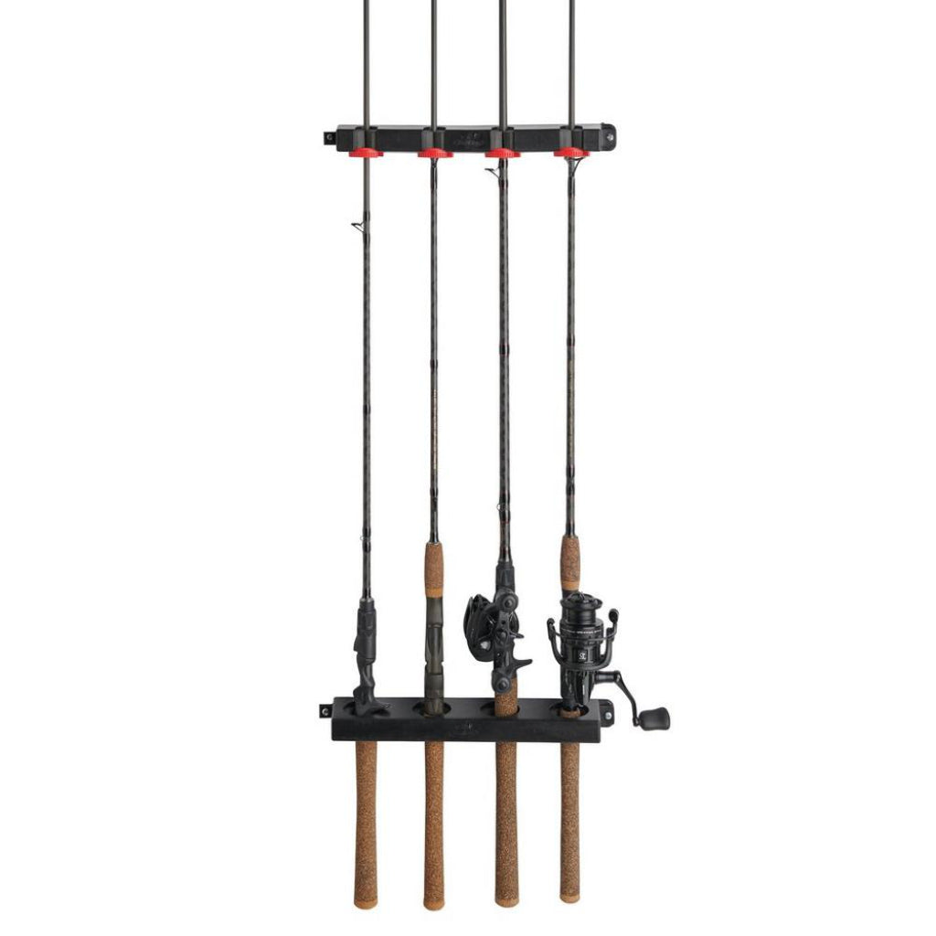 Heavy Duty Fishing Rod Holder - Black 4 Stem 