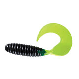Black Chartreuse Tail Mister Twister 5" Curly Tail Grub