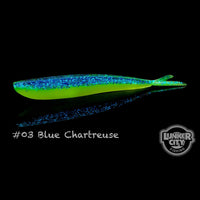 Blue Chartreuse Lunker City Fin-S Fish 4" Minnow