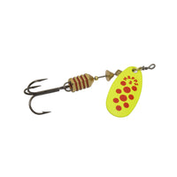 Chartreuse Red Dots Mepps Comet Inline Spinner
