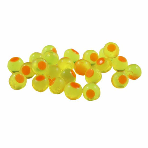 Chartreuse with Orange dot Cleardrift Embryo Soft Beads for Steelhead Fishing