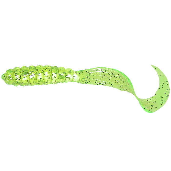 Chartreuse Flake Mister Twister 4" & 6" Twister Grub