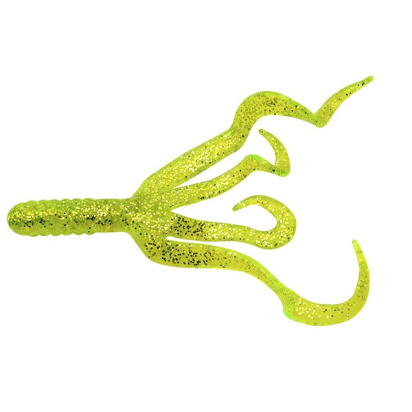 Chartreuse Mister Twister Split Double Tail Grub
