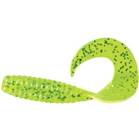 Chartreuse Silver Flake Mister Twister 5" Curly Tail Grub