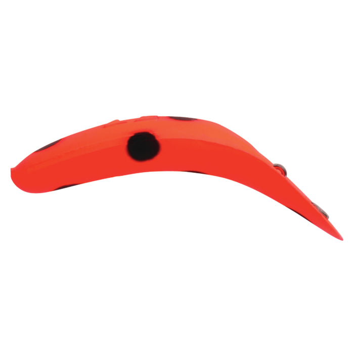 Fluorescent Red Black Spots Yakima Flatfish Salmon/Steelhead Plug - F-7, X-4, U-20