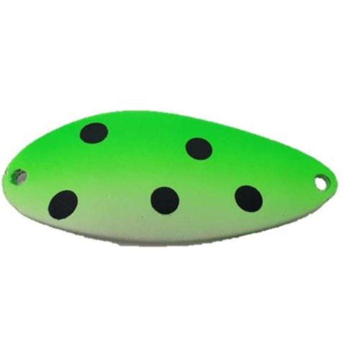 Acme Little Cleo Glow Casting Spoon - Glow Green Black Dot