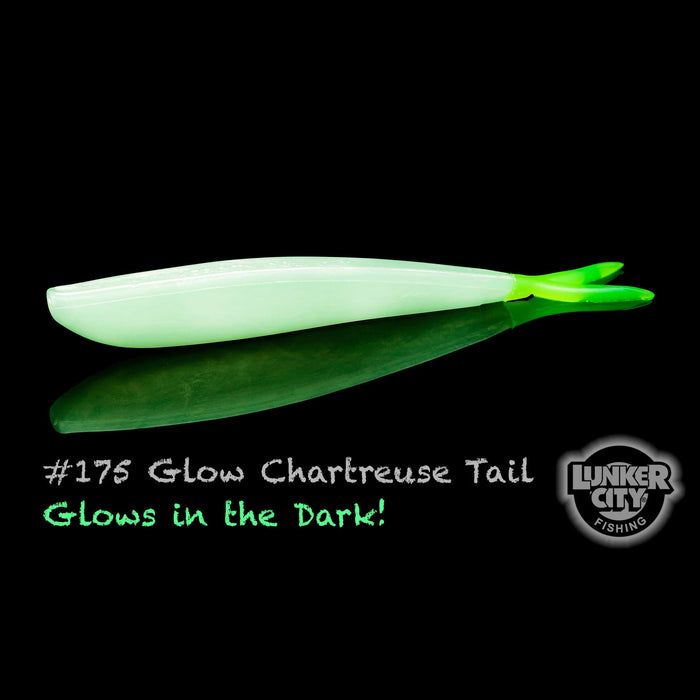 Glow Chartreuse Tail Lunker City Fin-S Fish 4" Minnow