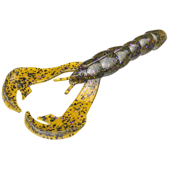 Green Pumpkin Purple Gold Flake Strike King KVD Perfect Plastics 4" Rage Craw