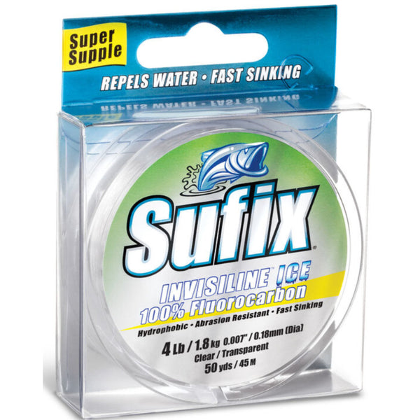 Sufix InvisiLine Ice Fluorocarbon Ice Fishing Line – Natural