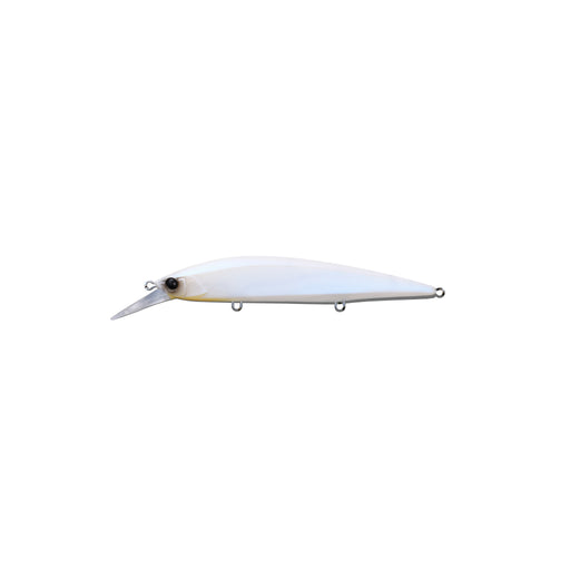 Matte Pearl White Jackall Rerange 110 MR (Mid Range) Jerkbait