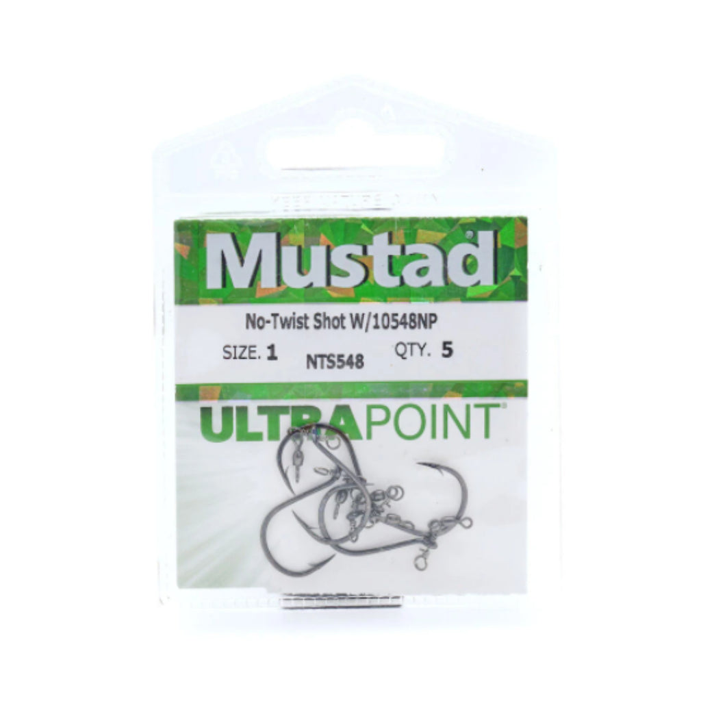 MUSTAD No-Twist Dropshot Hook with Mini Swivel - 5/PK