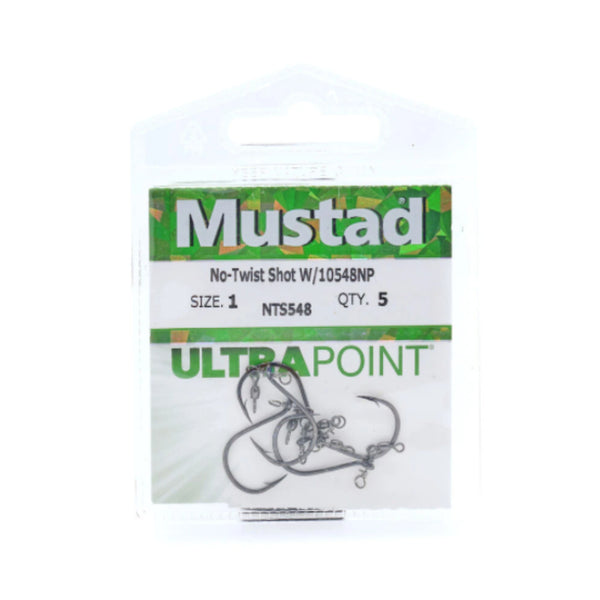 Mustad No-Twist Dropshot Hook With Mini Swivel – Natural Sports
