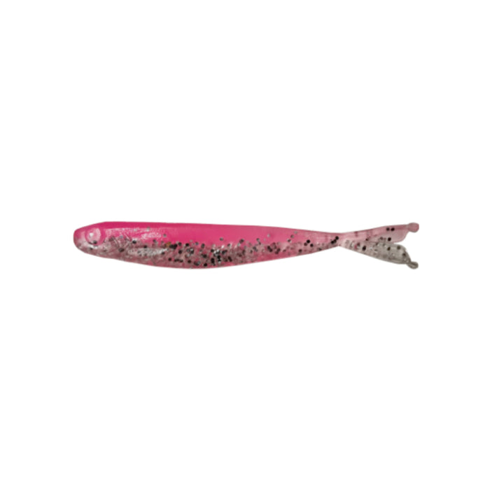 Pink Crystal Grumpy Baits Minn-Fin 4" Soft Minnow