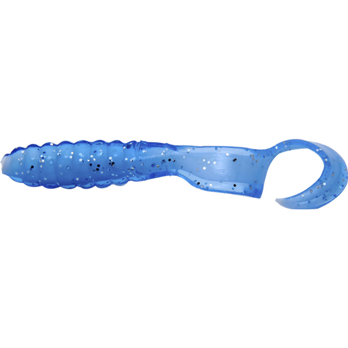 Neon Blue Flake Mister Twister 4" & 6" Twister Grub