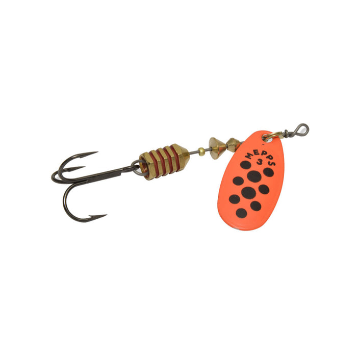 Orange Black Dots Mepps Comet Inline Spinner
