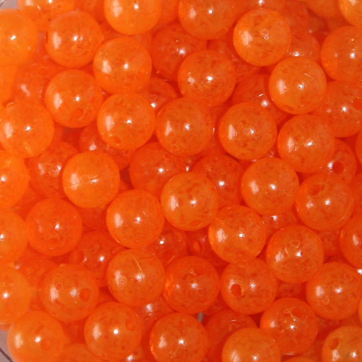 TroutBeads Mottled Beads - Orange Clear