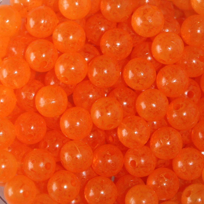 TroutBeads Mottled Beads - Orange Clear
