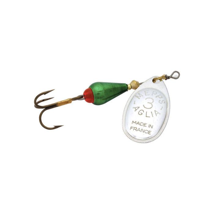 Silver Green Mepps Aglia Brite Inline Spinner