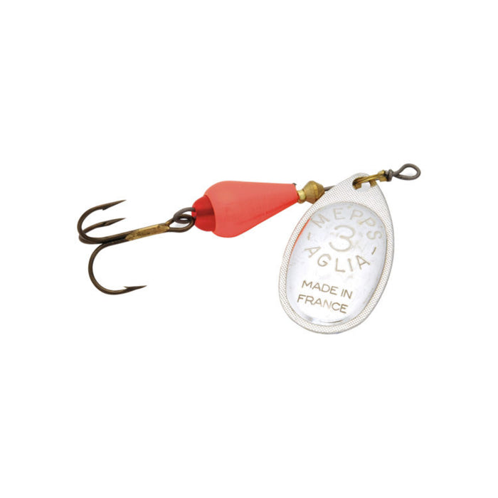 Silver Orange Mepps Aglia Brite Inline Spinner