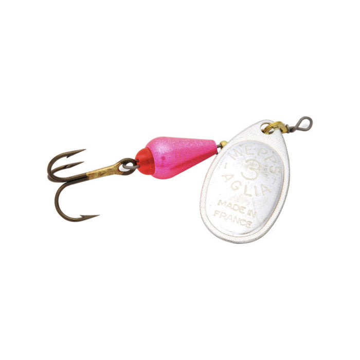 Silver Pink Mepps Aglia Brite Inline Spinner
