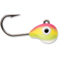 Pink Chartreuse Glow VMC Tungsten Tubby Ice Fishing Micro Jig