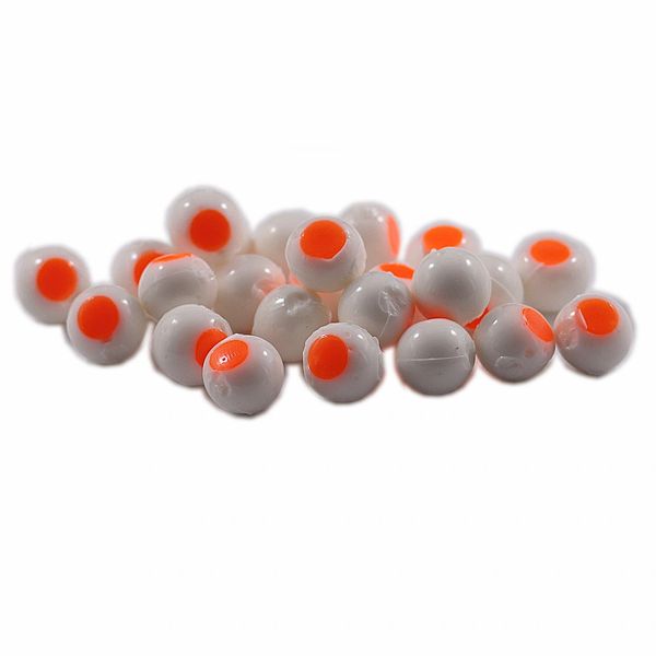 White Glow Peach Dot Cleardrift Glow Soft Beads for Steelhead Fishing