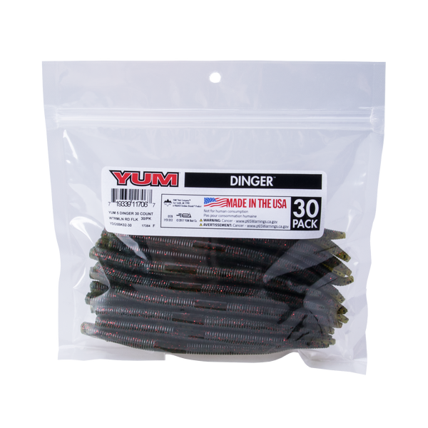 Yum Dinger Senko 5 Inch Worms with Attractant, 8 Worms Per Package