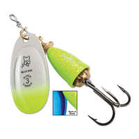 Chartreuse Blue Blue Fox Vibrax Candyback Inline Spinner