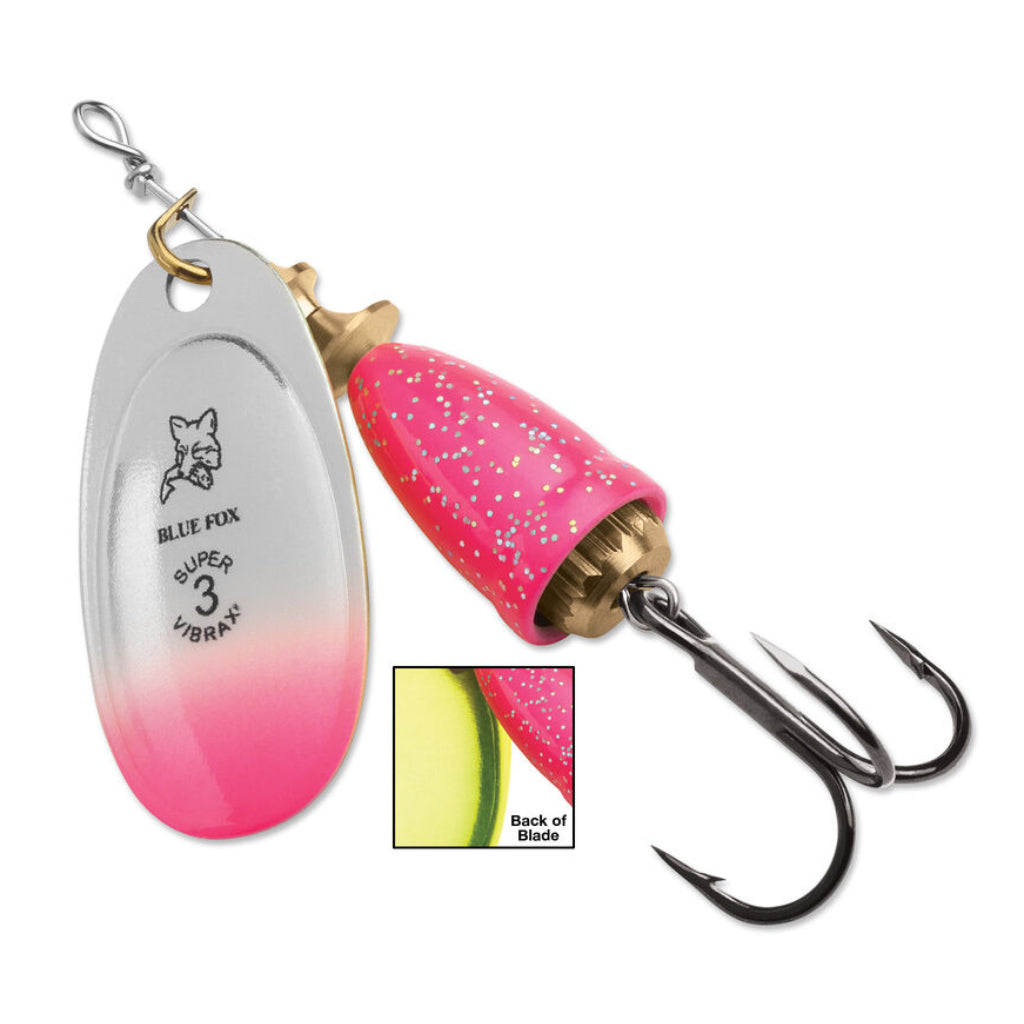 Blue Fox Classic Vibrax #4 Pink Chartreuse Candyback